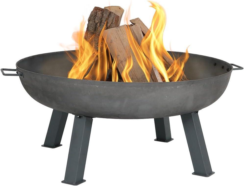 Union Round Wood-Burning Cast Iron Outdoor Raised Fire Pit Bowl