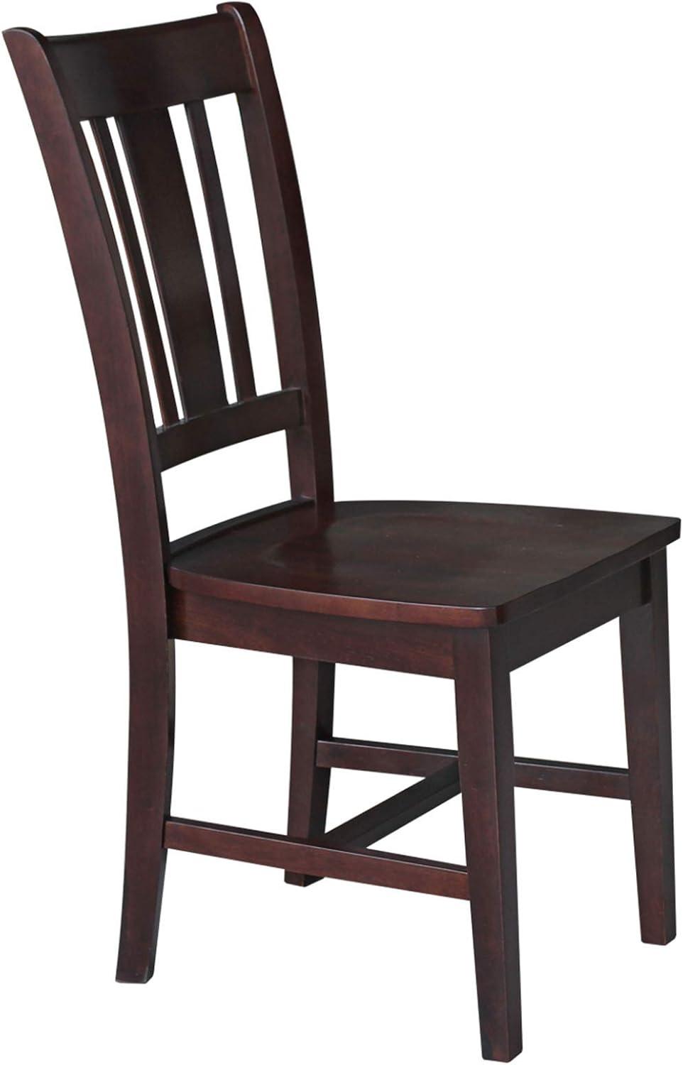 International Concepts San Remo Wood Splat Dining Chair in Rich Mocha Set of 2