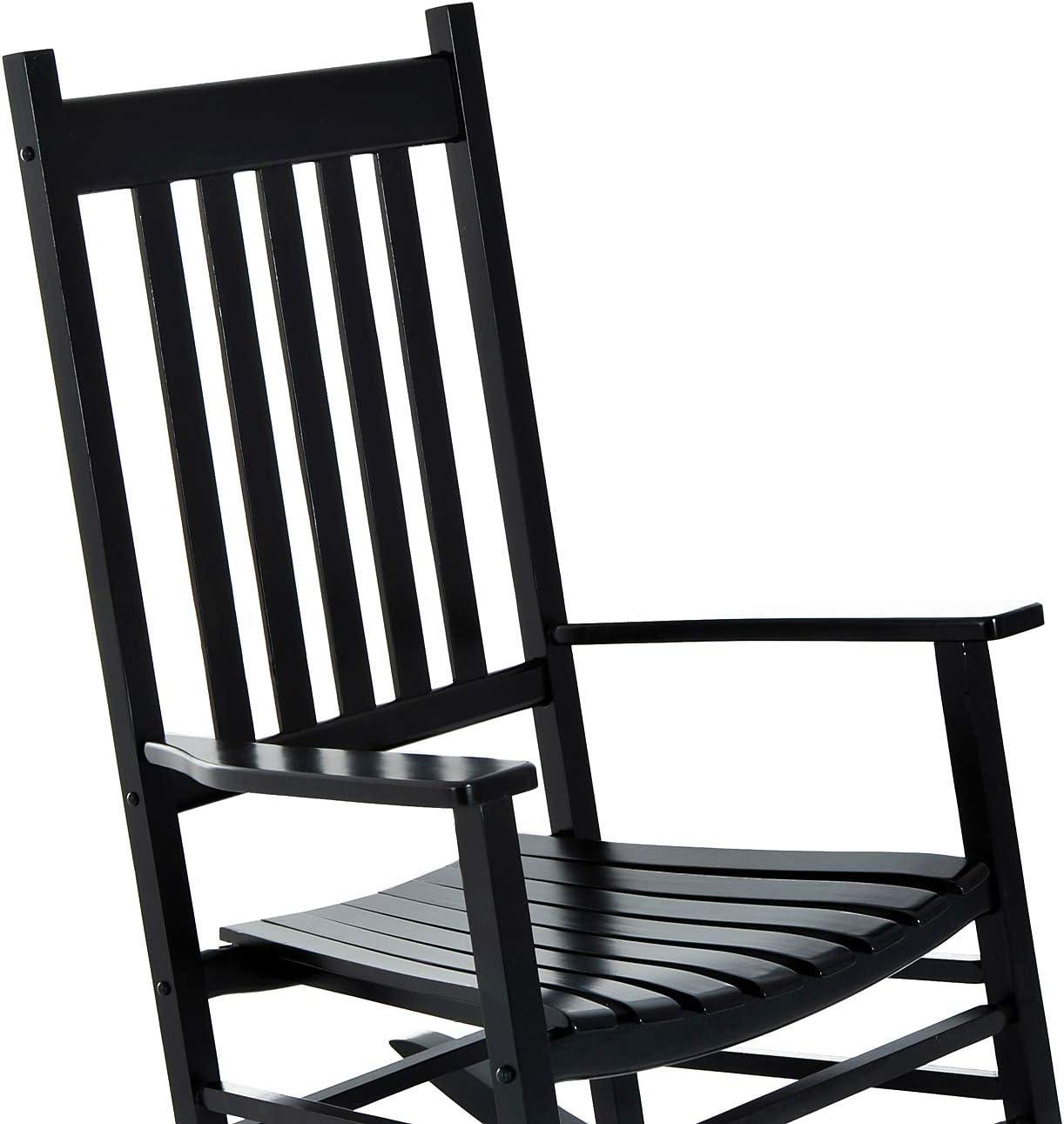 Outsunny Outdoor Rocking Chair, Wooden Rustic High Back All Weather Rocker, Slatted for Indoor, Backyard & Patio, Natural