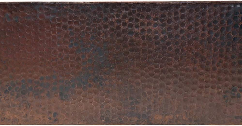 Premier Copper Products KA50DB33229 33" Hammered Copper Apron Front 50/50 Double Basin Kitchen Sink