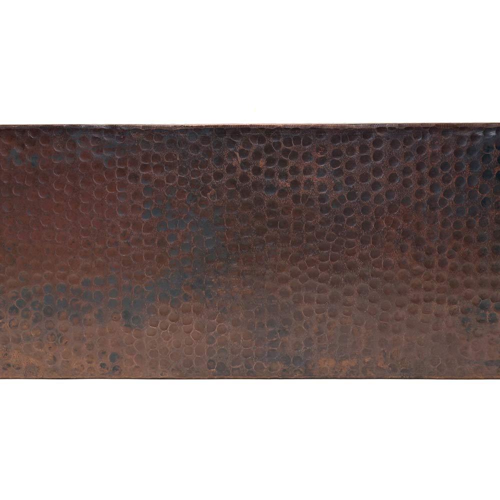 Premier Copper Products KA50DB33229 33" Hammered Copper Apron Front 50/50 Double Basin Kitchen Sink