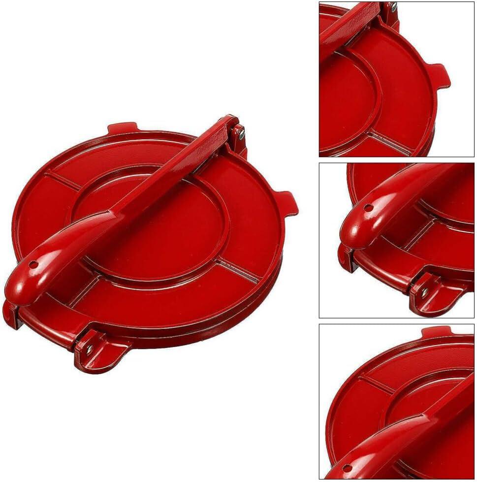 Red Stainless Steel 7.87 Inch Tortilla Press with Non-Stick Surface