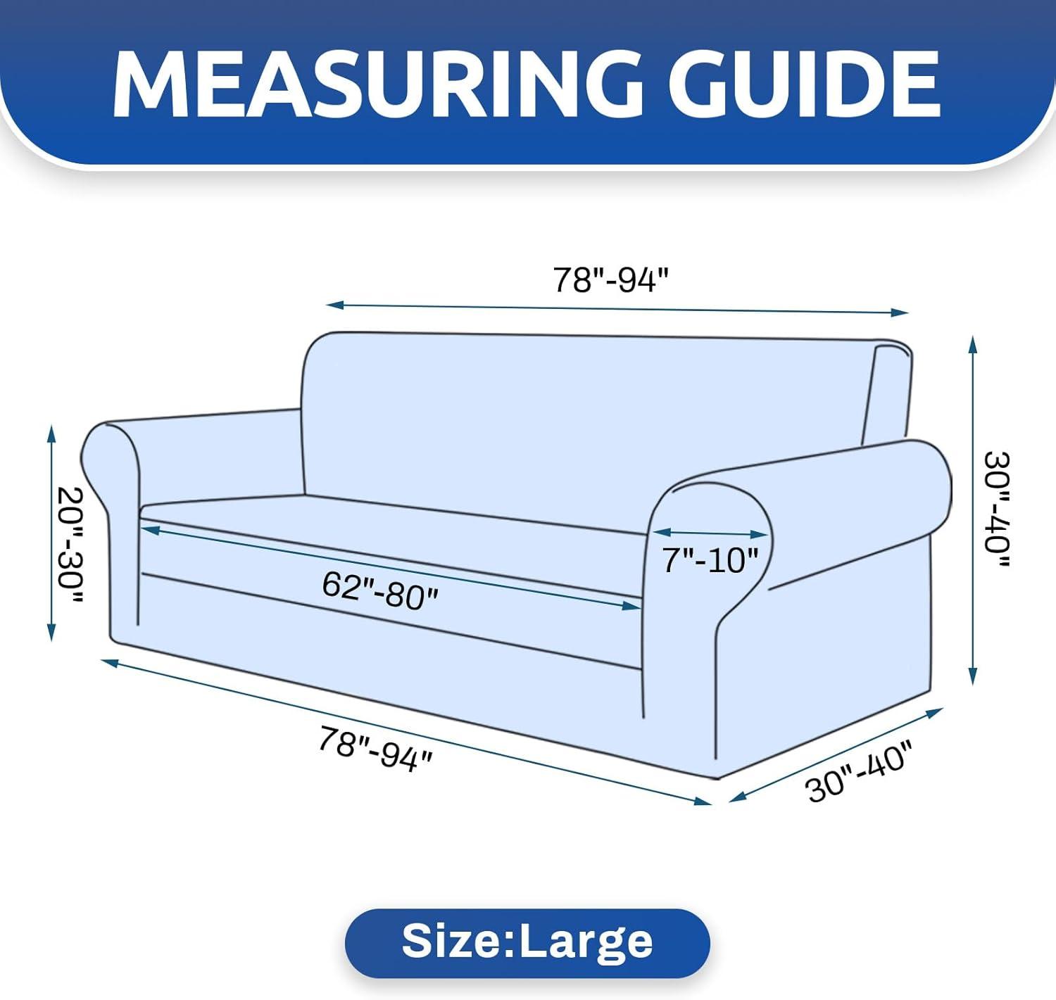 Large Black Stretch Polyester Spandex Sofa Cover with Elastic Bottom