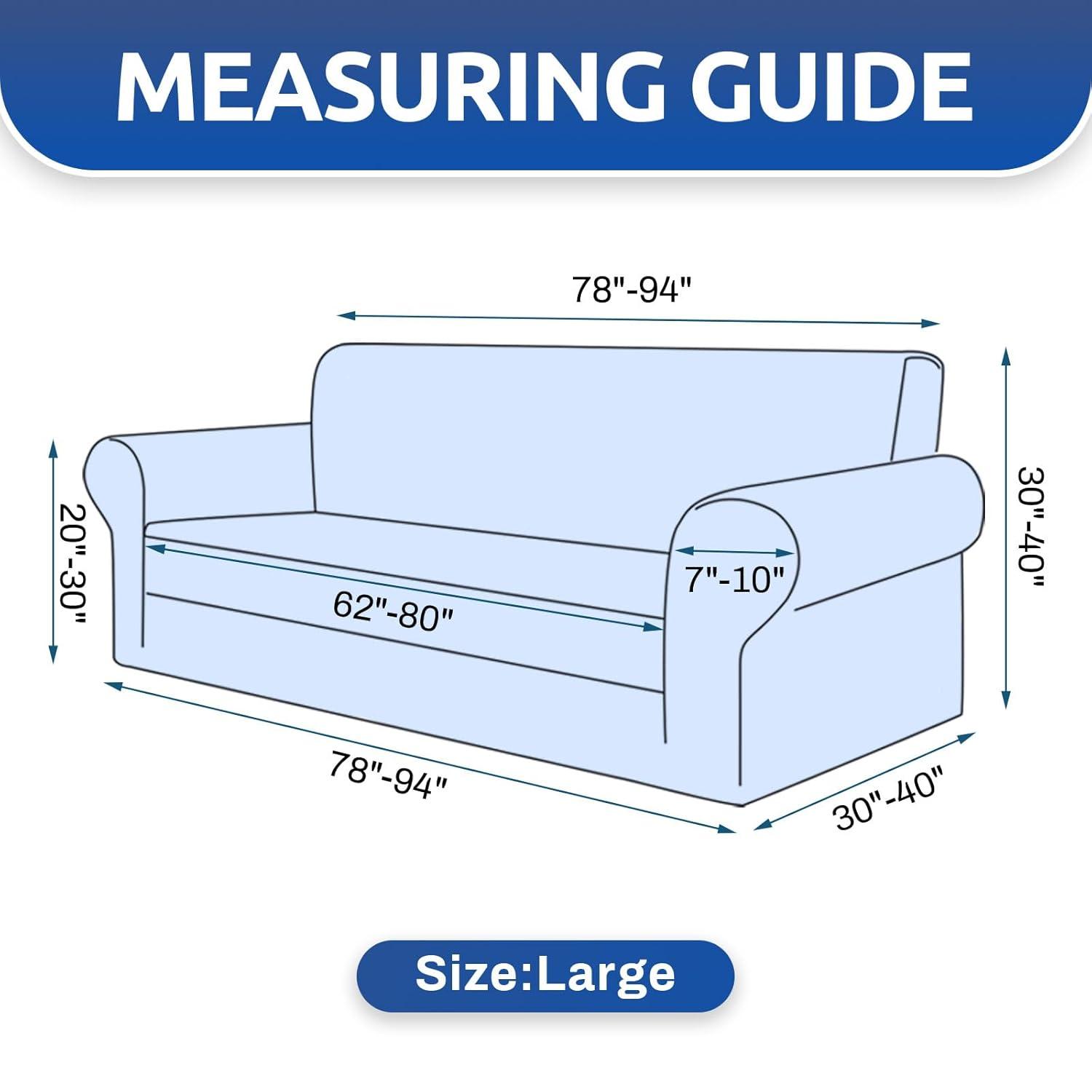 Large Black Stretch Polyester Spandex Sofa Cover with Elastic Bottom