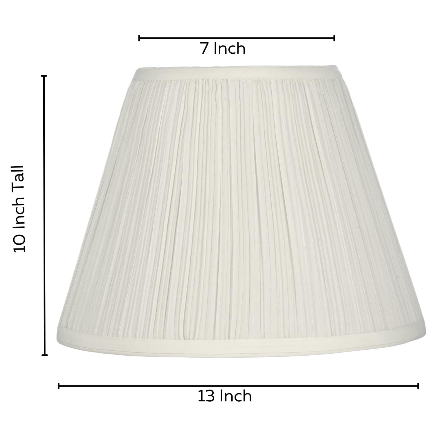White Pleated Lamp Shade 7" x 13" x 10" Tall