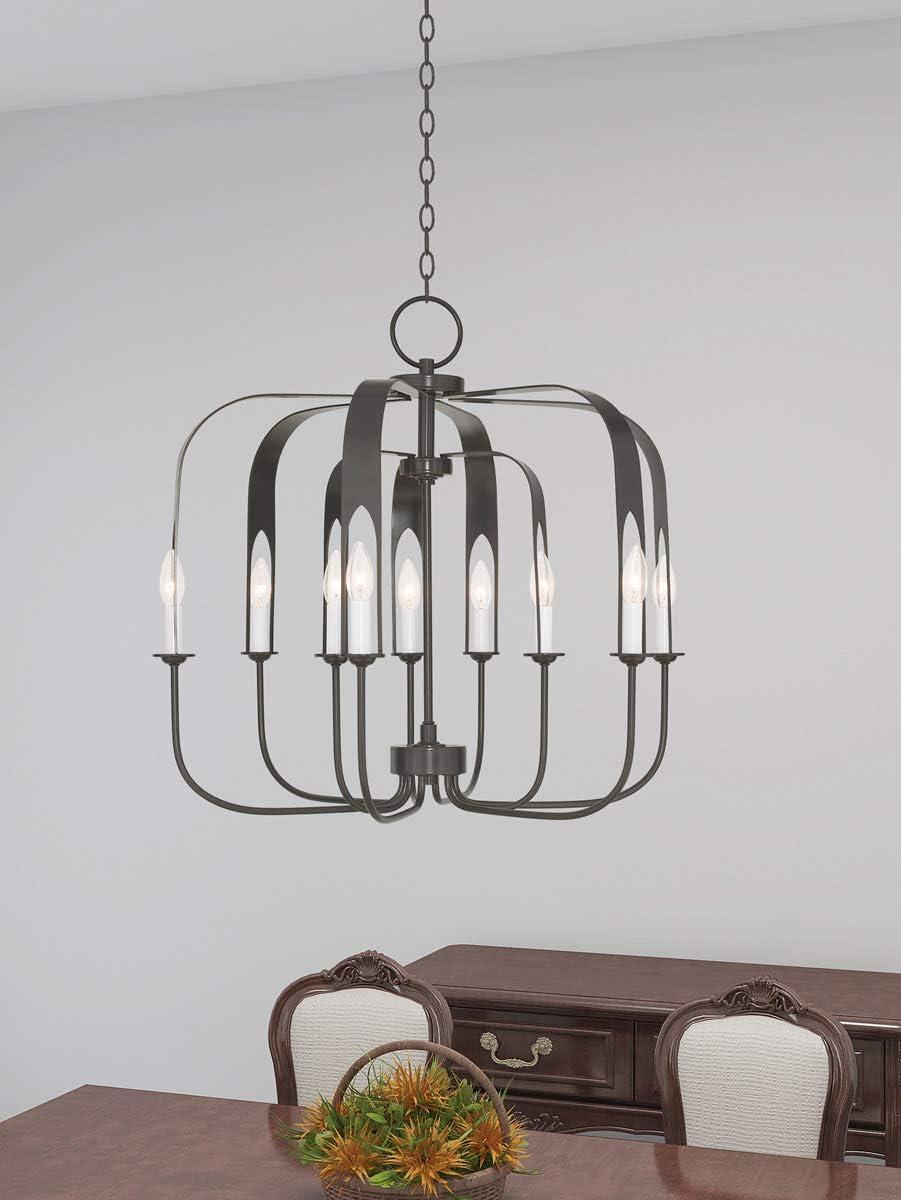 Addison English Bronze 9-Light Modern Chandelier, 28" x 25.25"