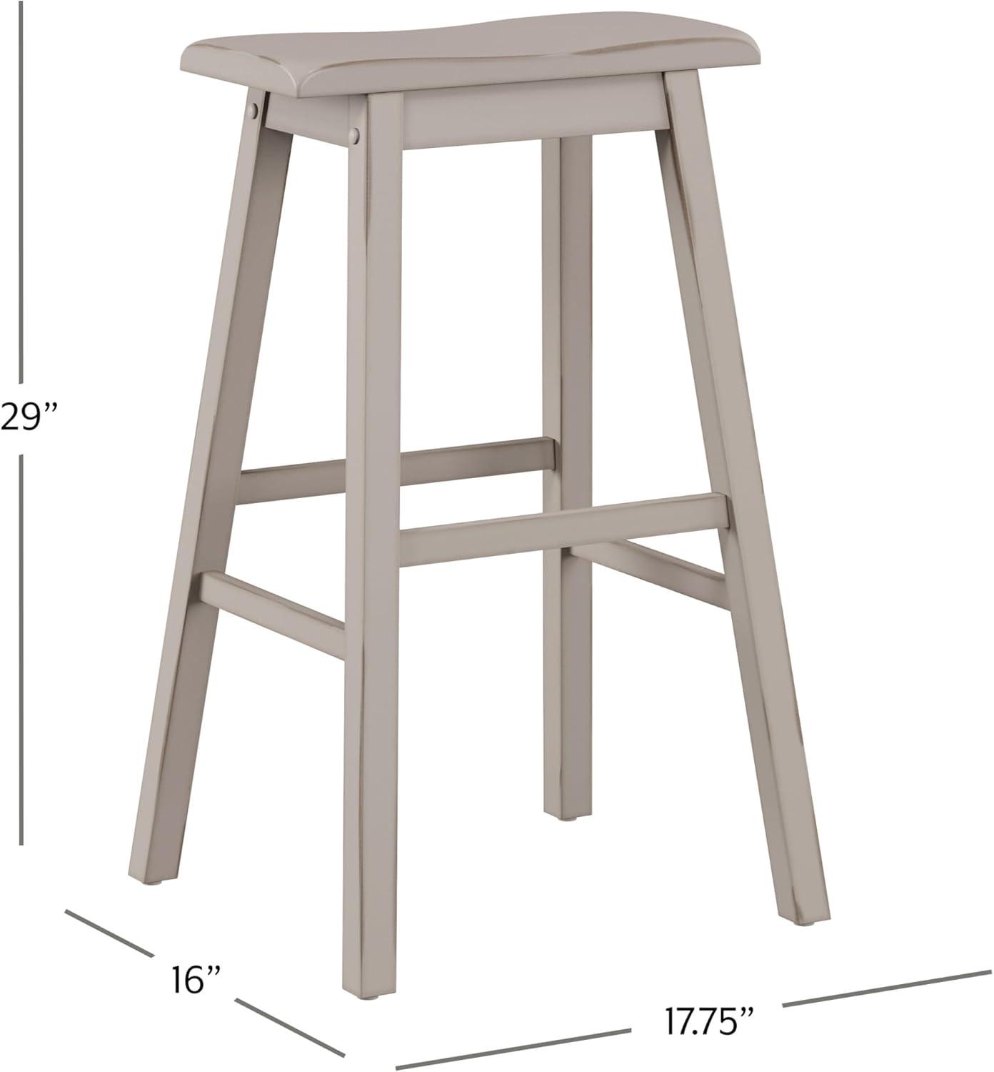 Hillsdale Furniture Moreno Wood Backless Bar Height Stool, Distressed Gray