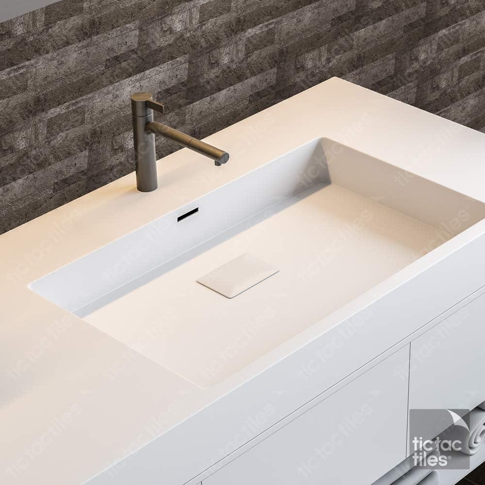 5.9'' W x 23.6'' L Natural Stone Peel and Stick Mosaic Tile