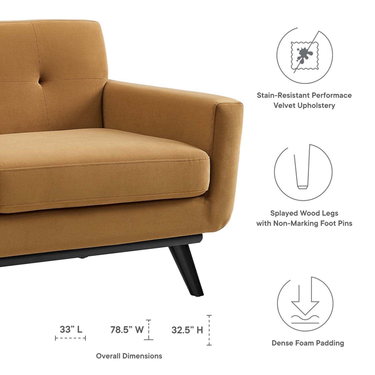 Modway Modway Engage Performance Velvet Loveseat