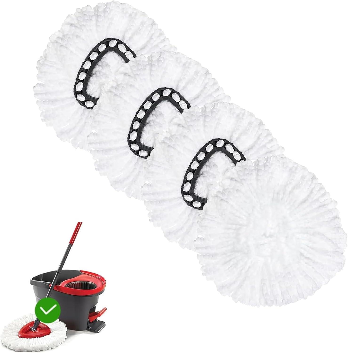 4 Pack Spin Mop Refill - Replacement Head Compatible with O Cedar, Microfiber Spin Mop Refills,clean the floor. Easy Floor Cleaning Mop Head Replacement - Bonison