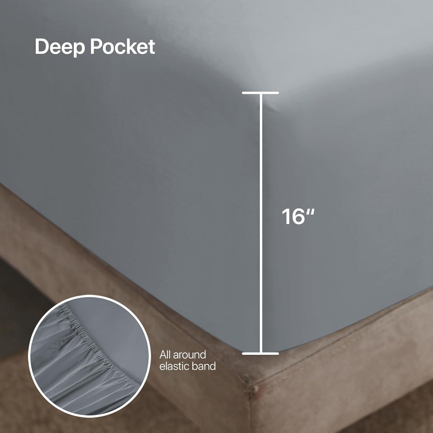 White Bamboo Deep Pocket King Sheet Set