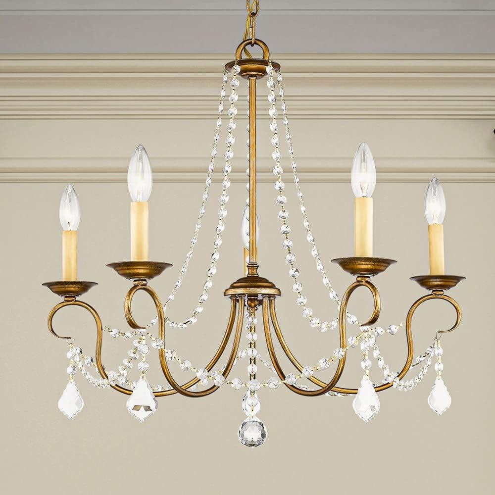 Livex Lighting Pennington 5 - Light Chandelier in  Antique Silver Leaf