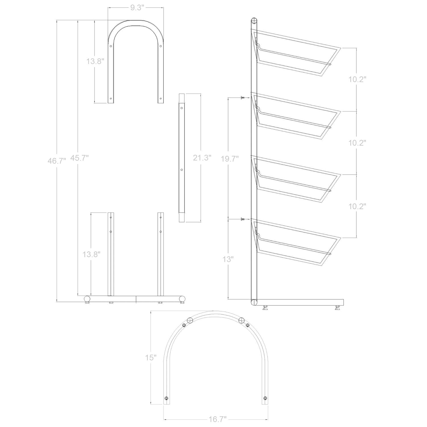 FixtureDisplays 4 Tier Basket Stand, Sign Clips, Wicker Grocery Store Rack Display, Market Basket Rack Kitchen | Wayfair