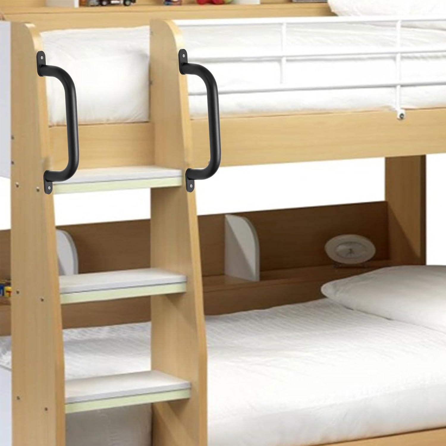 13'' Black Metal Playground Safety Handles Pack of 2 - Playset Handles, Swing Set Grab Handle, Playhouse Grab Bar, Hand Grip for Jungle Gym, Home Gym, Treehouse