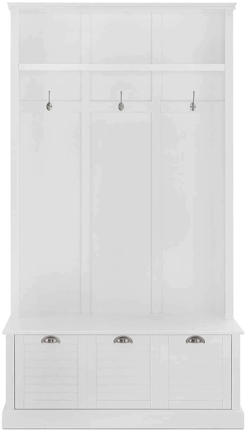 Ellison Hall Tree White - Crosley: Organizer Bench with Hooks & Storage Drawer