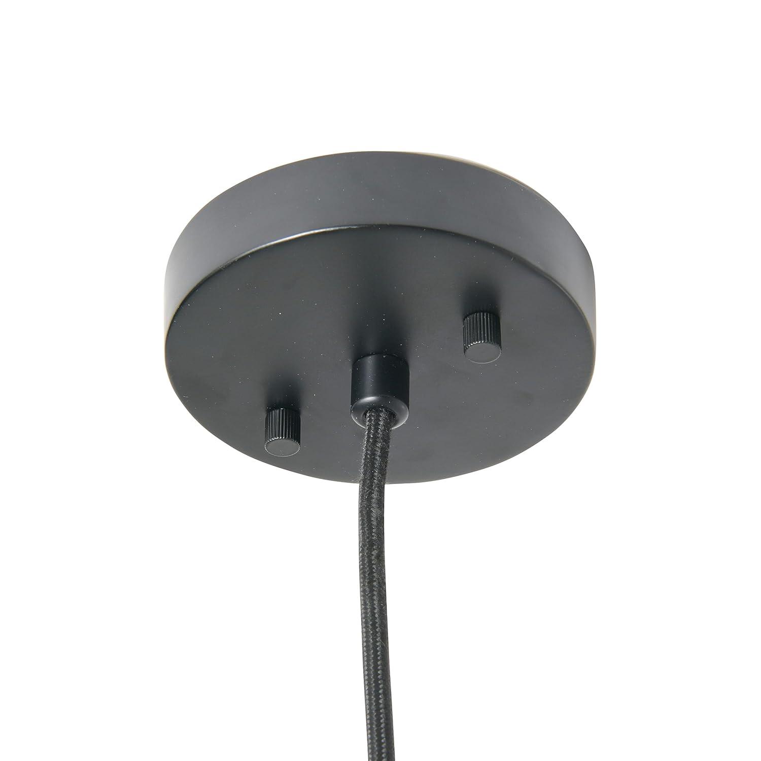 Creative Co-Op Open Weave Metal and Paper Rope Ceiling Light, Black