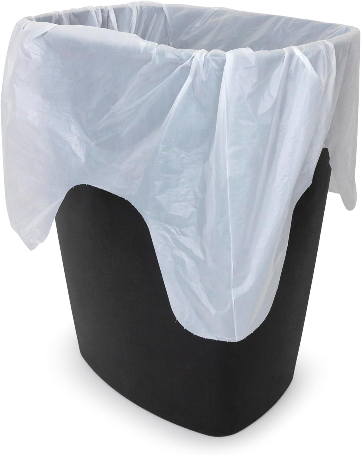 Plasticplace 8 Gallon White Low-Density Trash Bags with Flaps