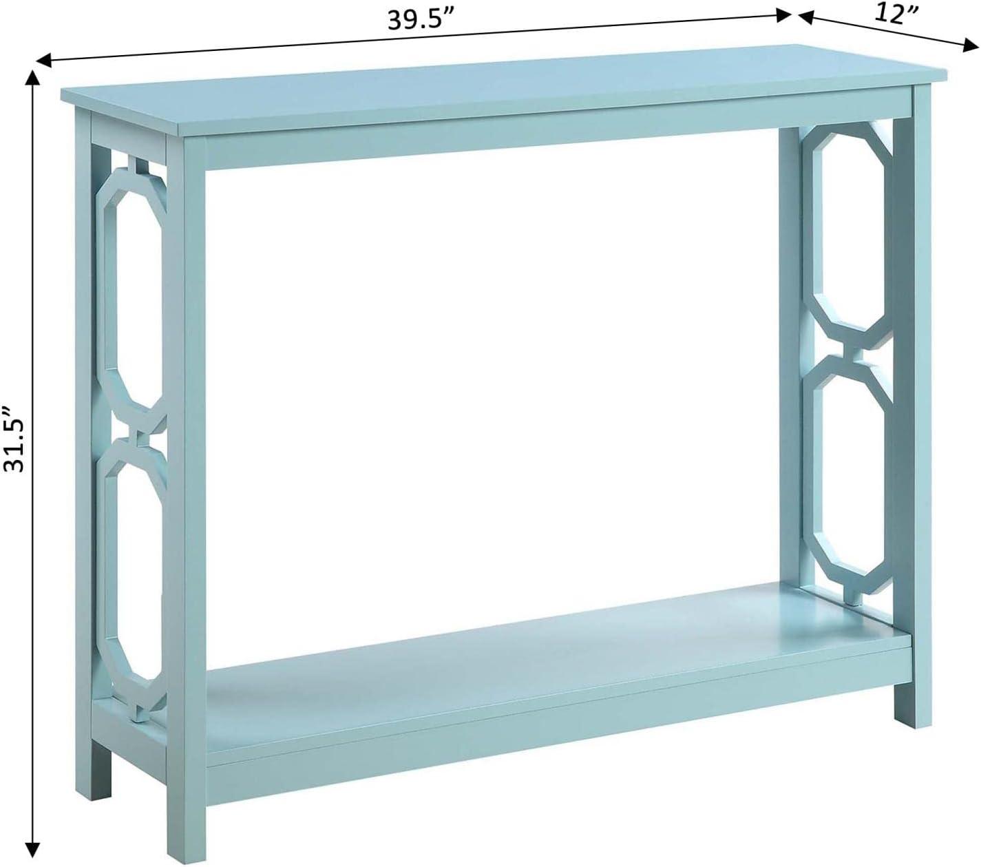 Convenience Concepts Omega Console Table with Shelf, Sea Foam