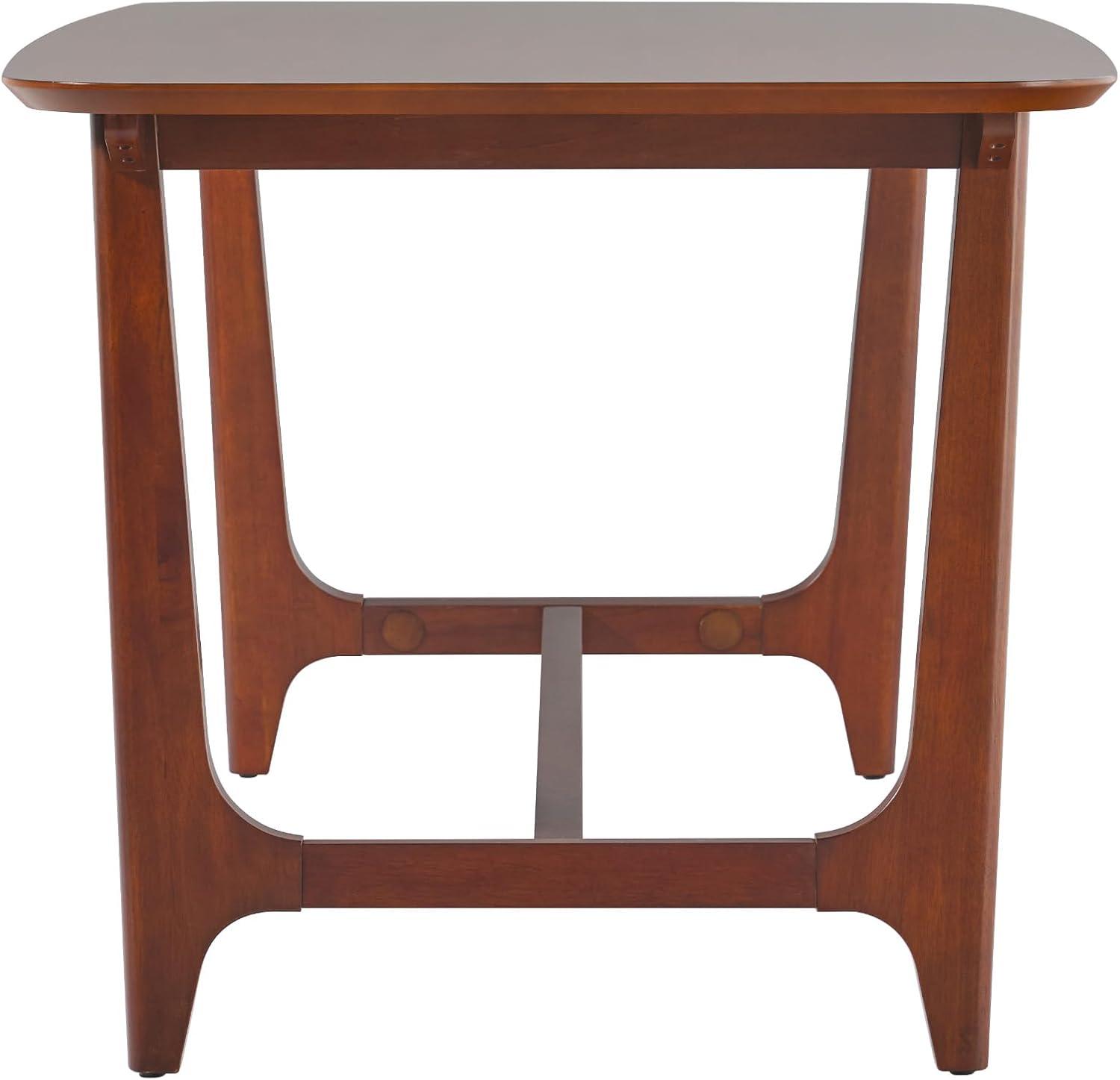 Walker Edison 59" Mid-Century Trestle Dining Table, Walnut Veneer