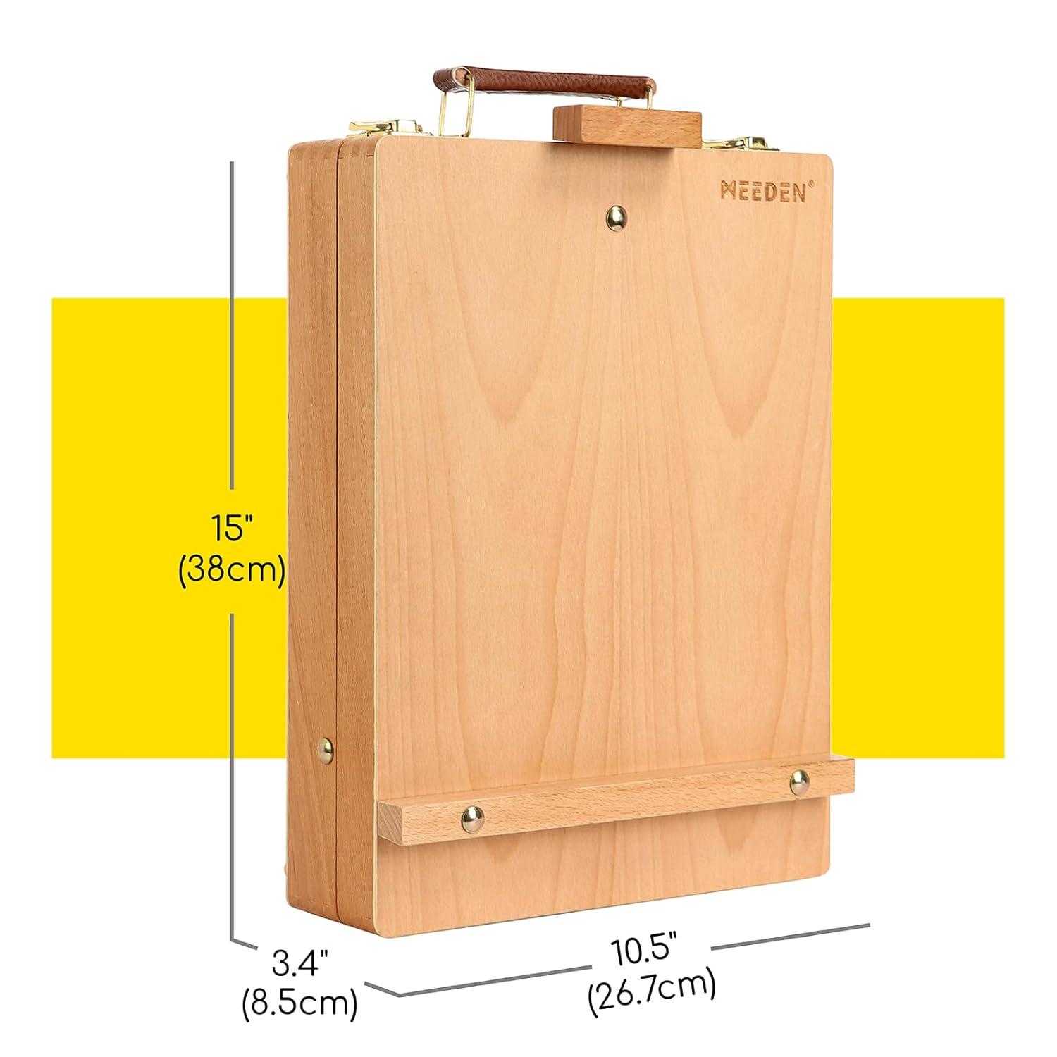 MEEDEN Tabletop Easel, Solid Beech Wood Table Top Art Easels for Painting Canvas, Sketchbox Easel, Adjustable Desktop Easel, Table Easel for Painting