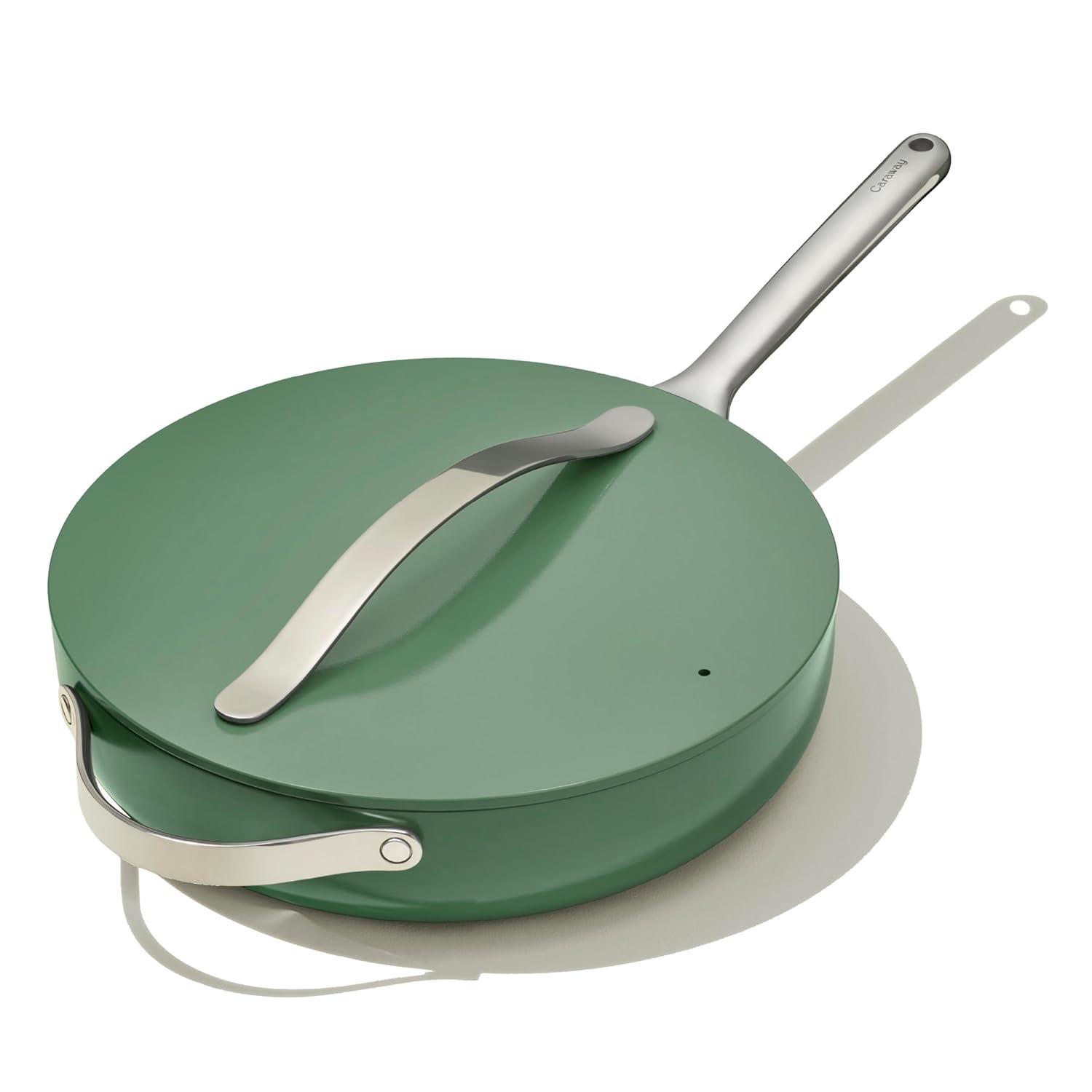 Caraway Sage Green Non-Stick Ceramic Sauté Pan