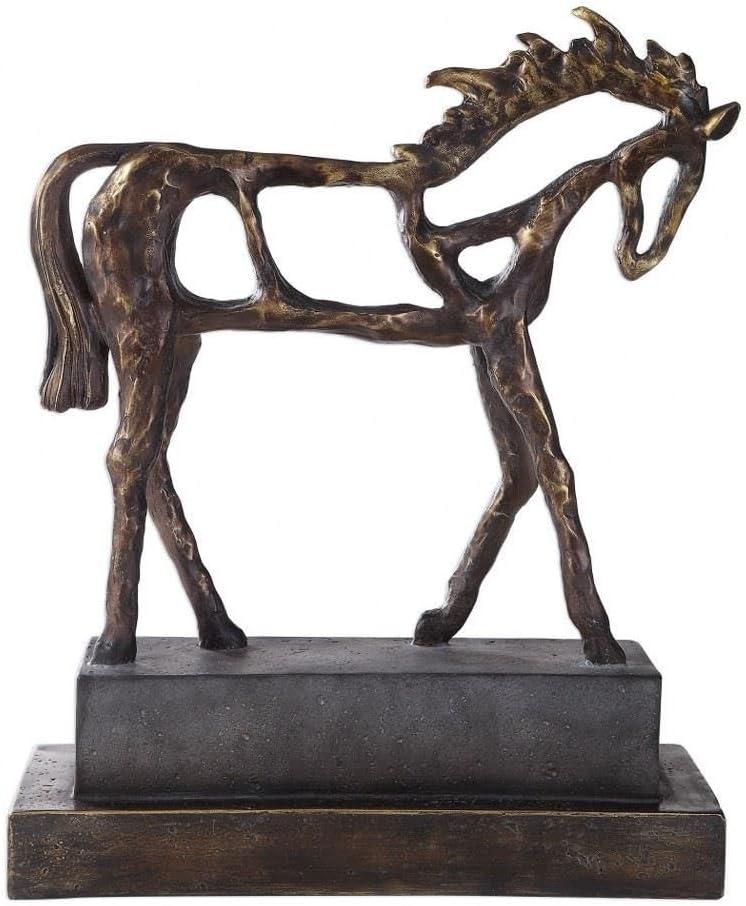 Uttermost Titan 16 1/2" High Bronze and Brown Horse Statue