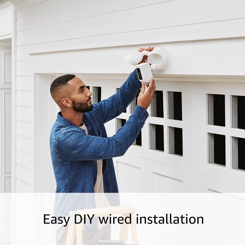 Ring Floodlight Cam Wired Plus Security Camera - Black: Wi-Fi, Motion Detection