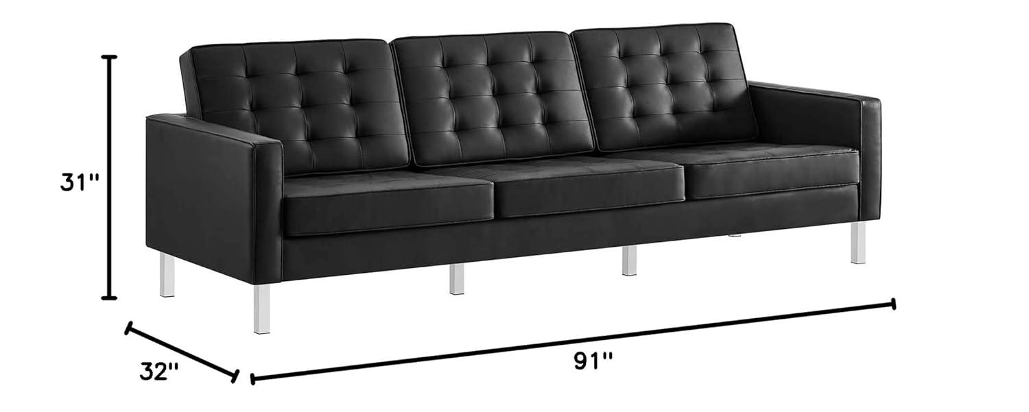 Modway Loft Tufted Vegan Leather Sofa by Modway