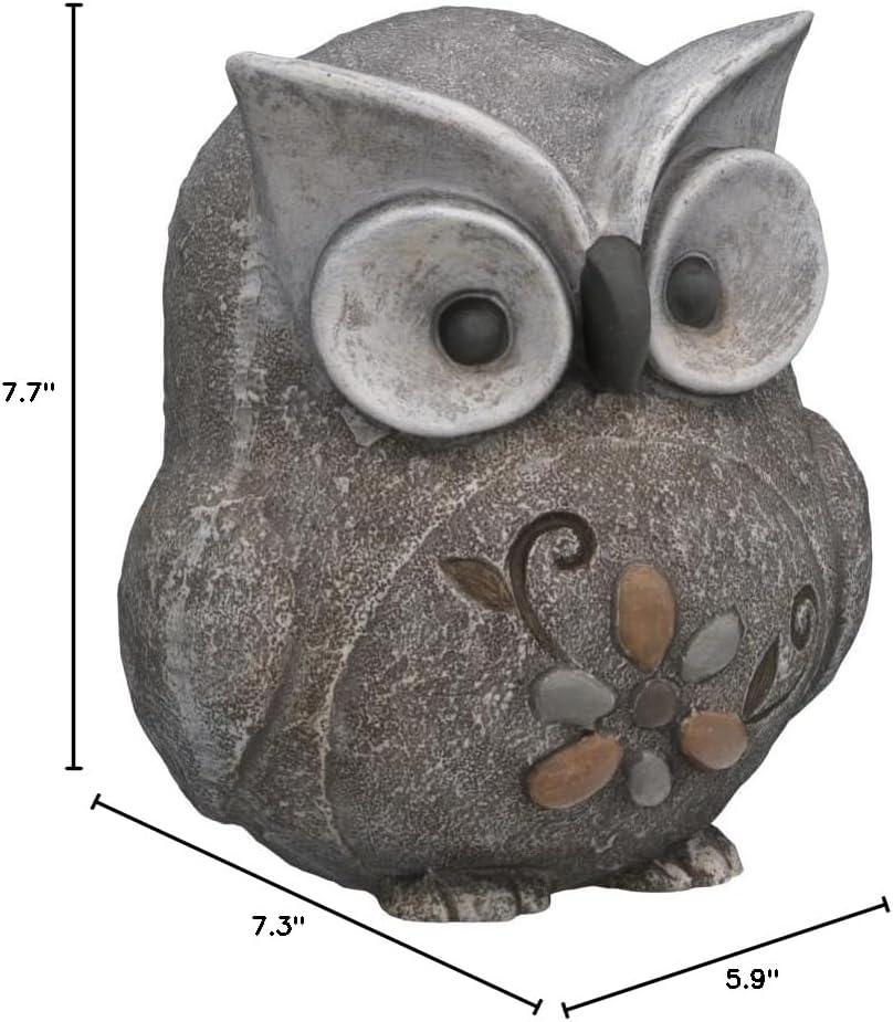 Roman 7.75 In Owl Pebble Statue Wisdom Flower Garden Statues