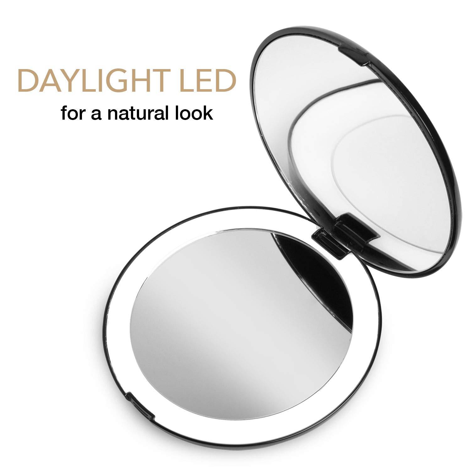 Fancii Modern Lighted Magnifying Compact Mirror