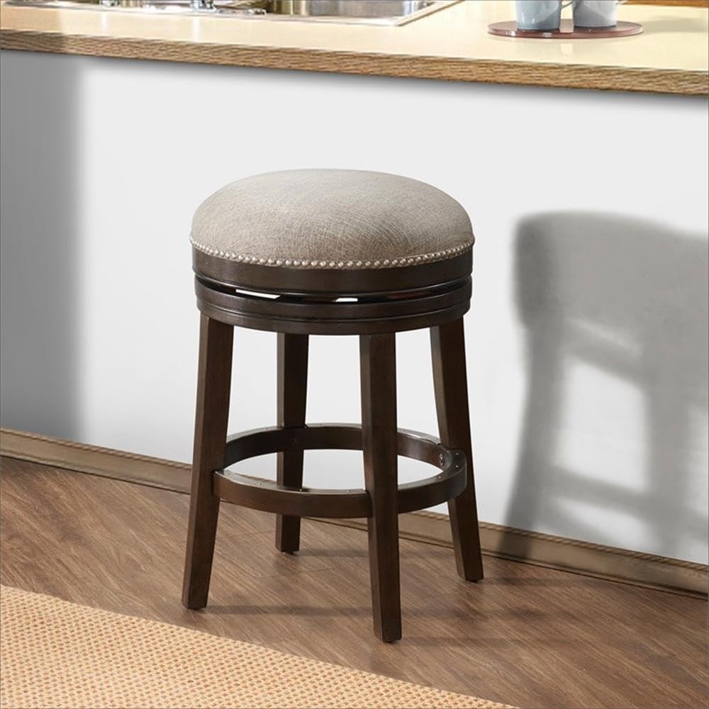 Clara Solid Rubber Wood Swivel Counter And Bar Stool