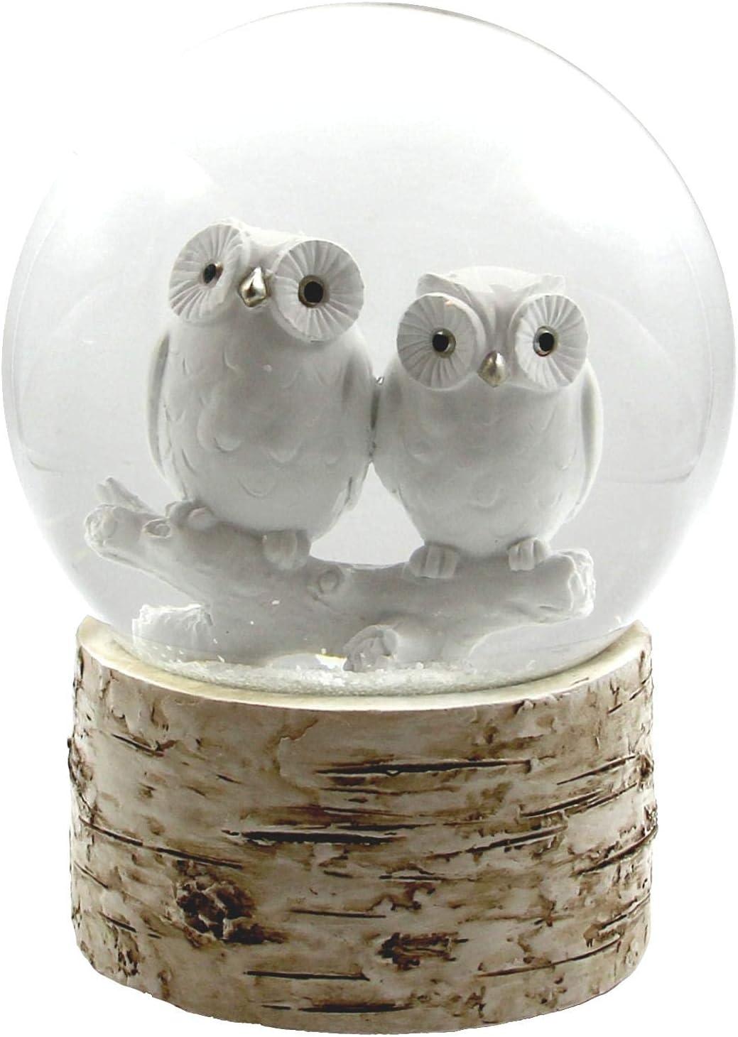 The San Francisco Music Box Company White Owl Babies 120MM Snow Globe