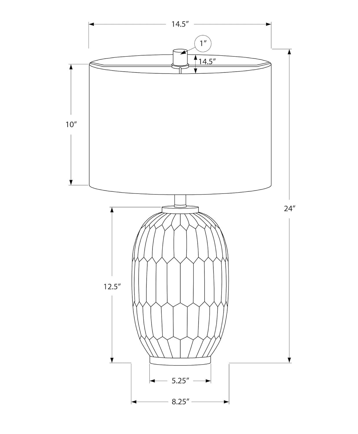 Monarch Specialties Lighting 24inchH Table Lamp Cream Resin Ivory / Cream Shade Transitional