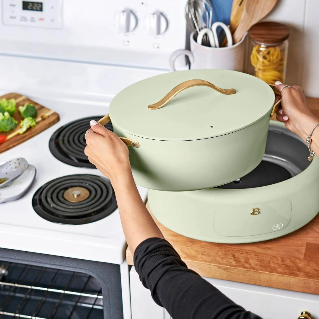 Beautiful 10 in 1, 6 Qt Electric Multi-Cooker, Sage Green by Drew Barrymore
