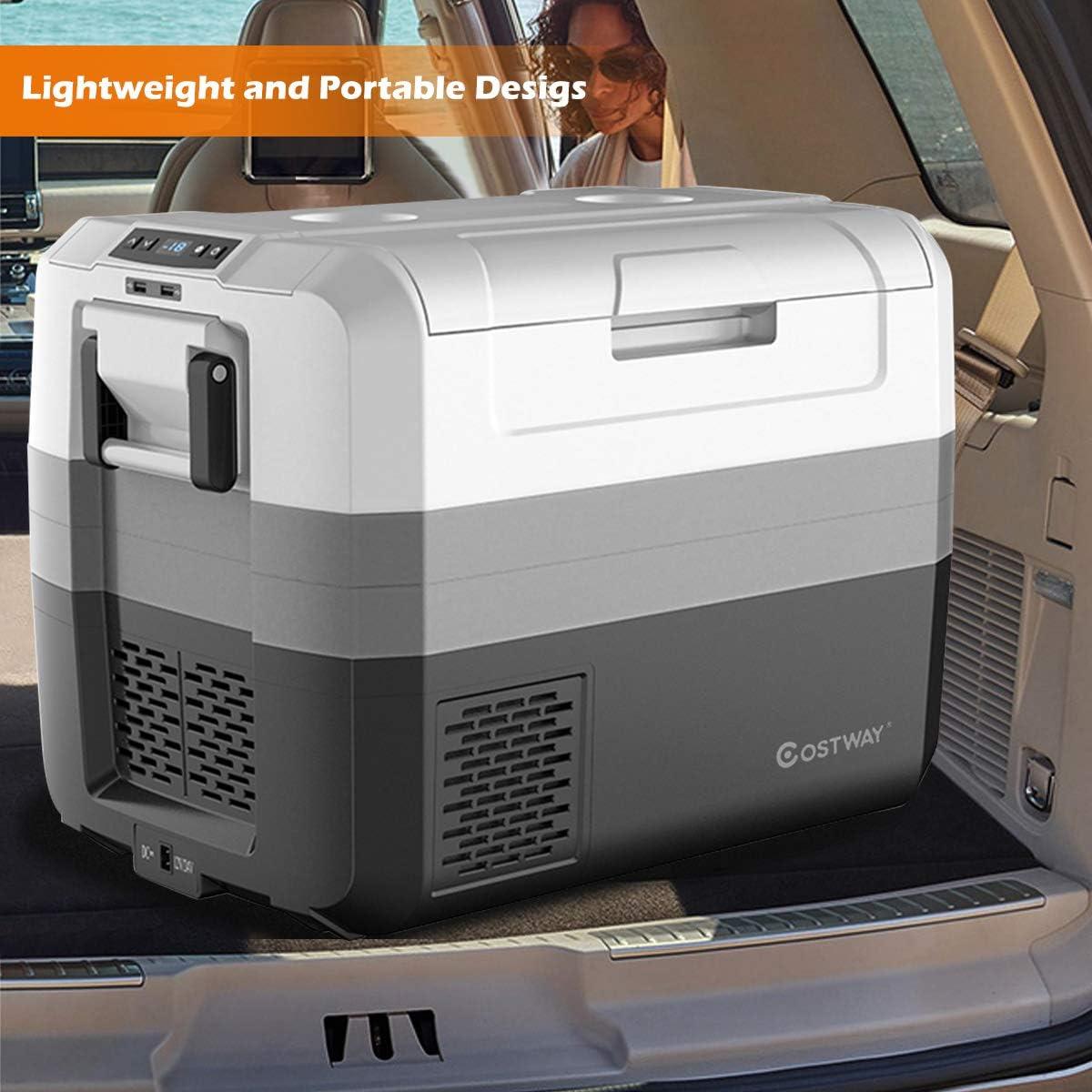 58 Quart Gray and Black Portable Electric Car Cooler