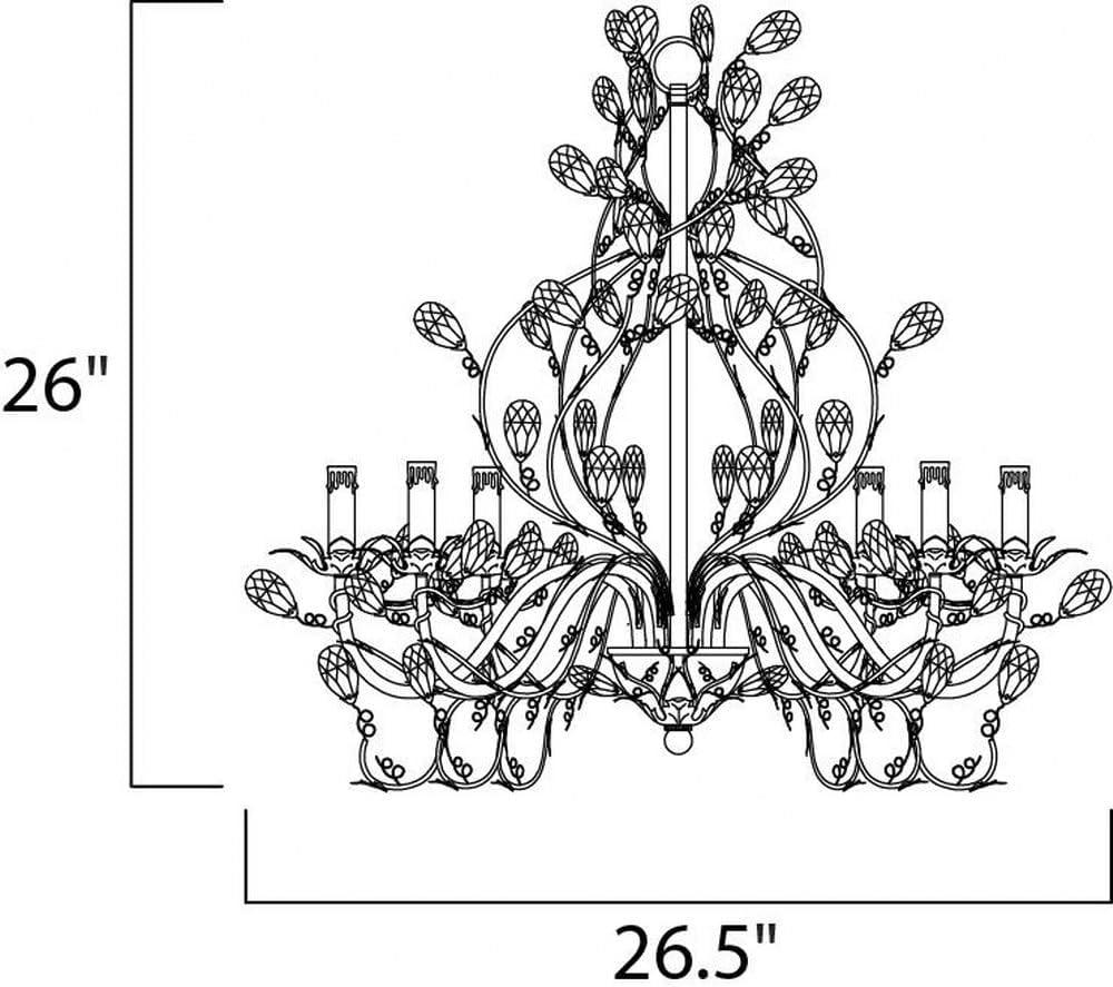 Maxim Lighting - Six Light Chandelier - Elegante-6 Light Chandelier in Leaf