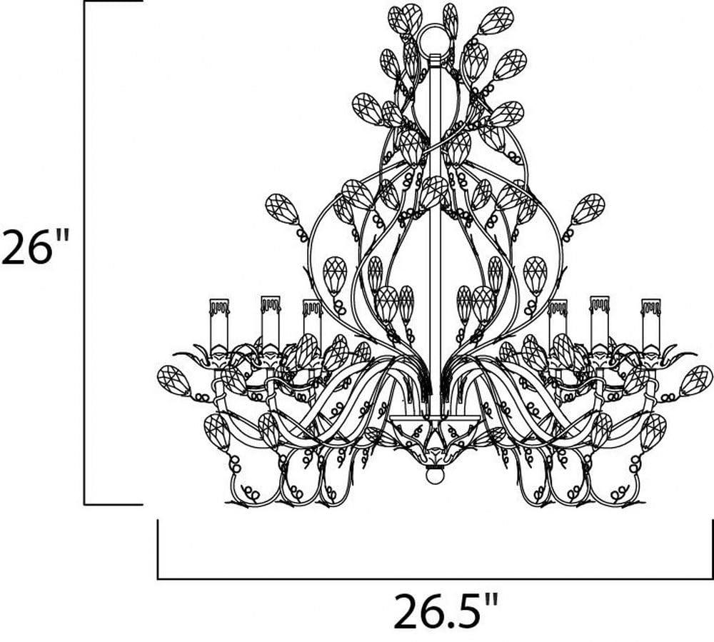 -6 Light Chandelier In Leaf Style-26.5 Inches Wide By 28.5 Inches High-Etruscan Gold Finish    -Traditional Installation Maxim Lighting 2851Eg