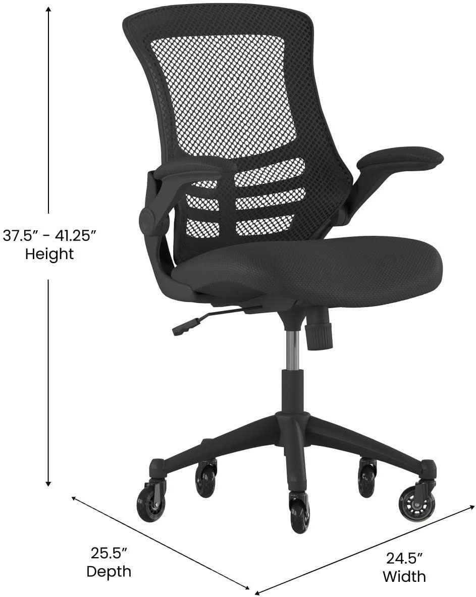 Flash Furniture Regent Park Ergonomic Swivel Task Chair with Roller Wheels & Flip Up Arms