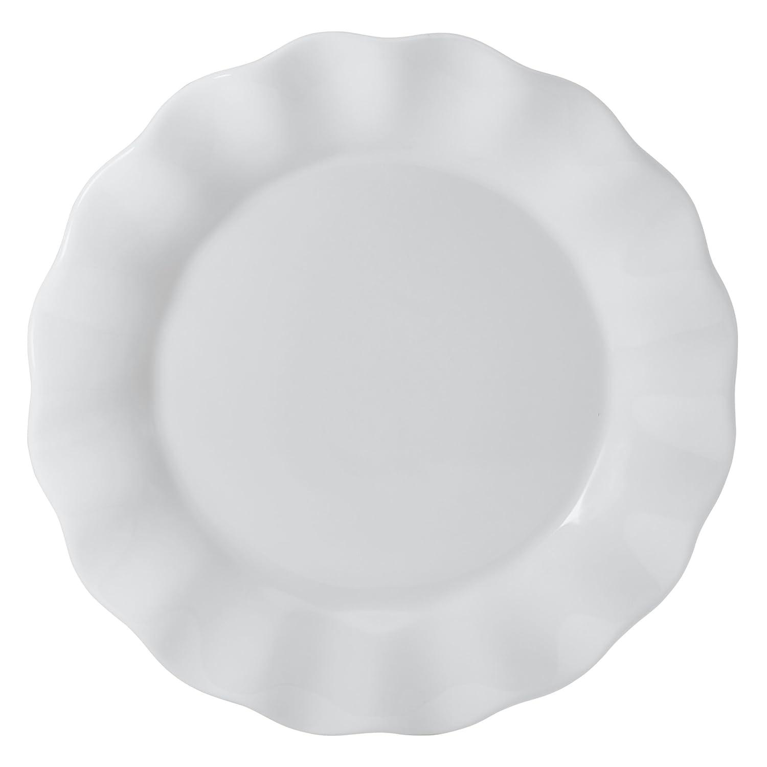 Fitz and Floyd Everyday White Scallop 12-Pc Dinnerware Set, Service For 4