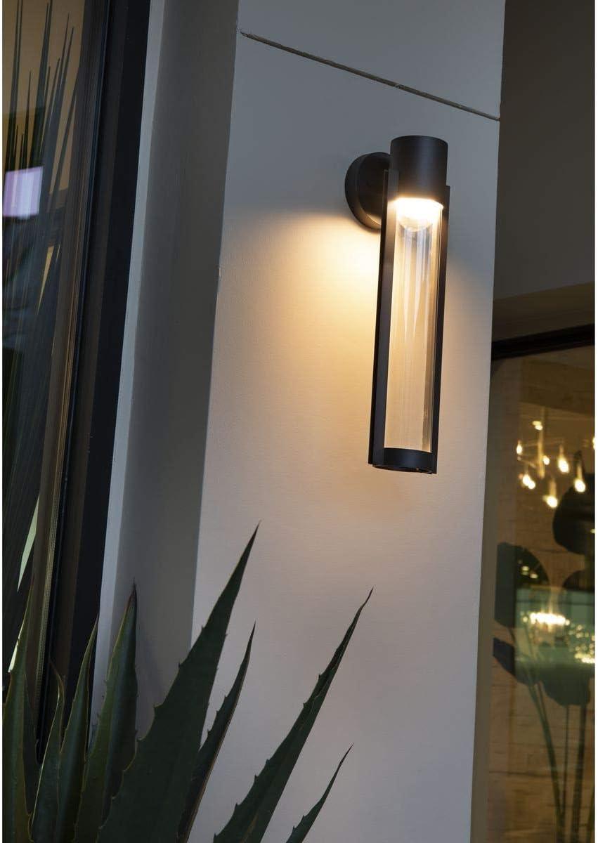 Progress Lighting Z-1030 1-Light Outdoor LED Sconce, Aluminum, Black Finish, Clear Glass Shade