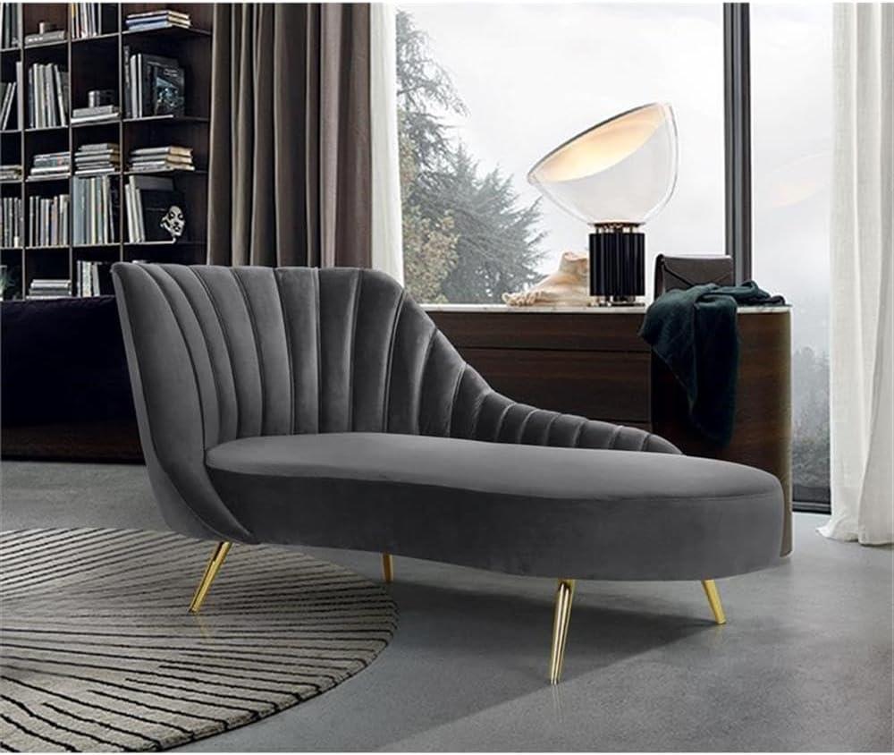 Meridian Furniture Margo Grey Velvet Chaise