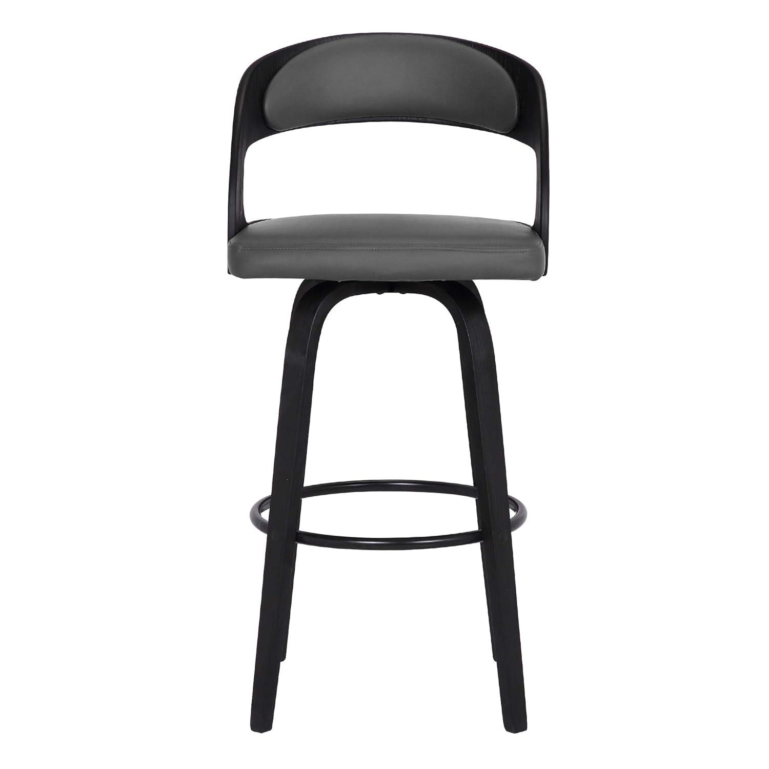 Shelly Contemporary Bar Stool Black/Gray - Armen Living