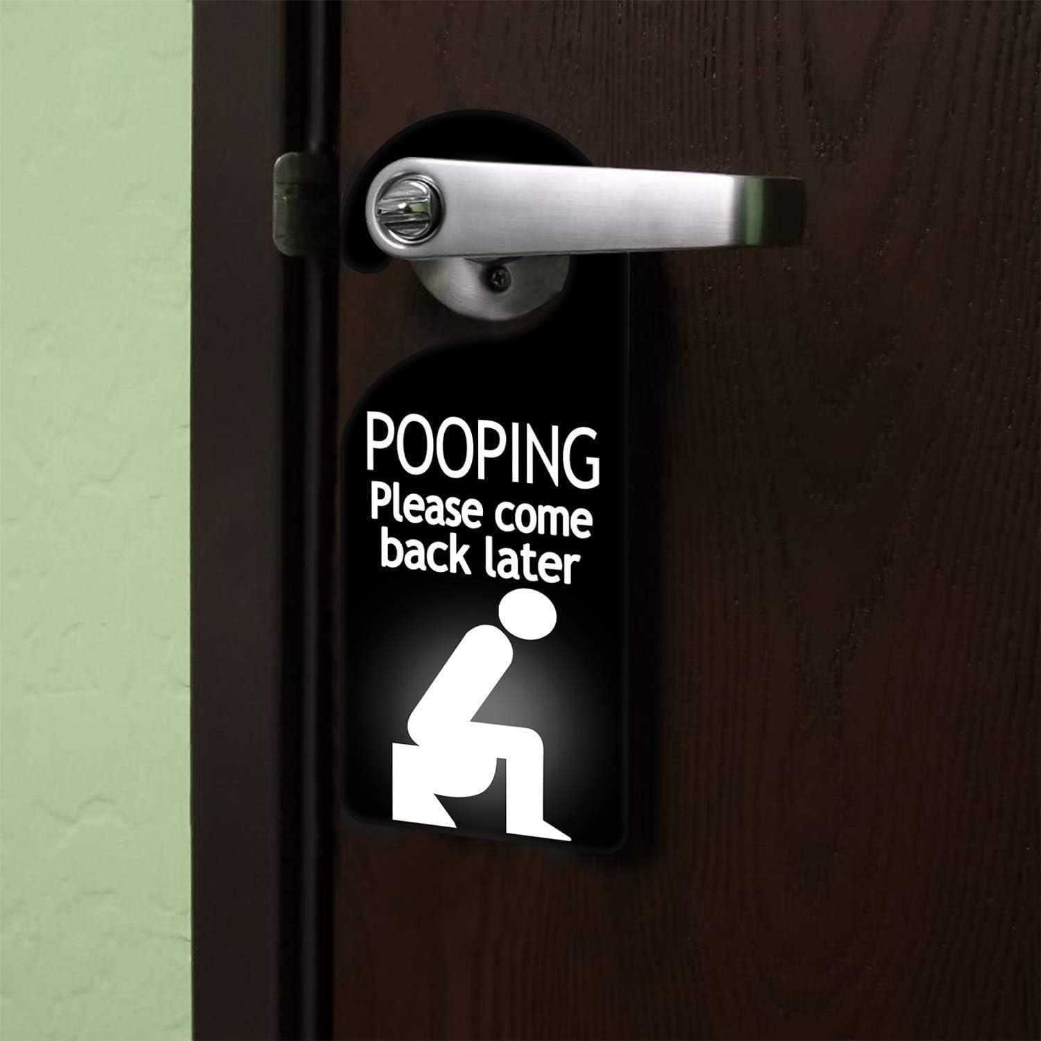 Graphics and More Pooping Please Come Back Later Plastic Door Knob Hanger Sign