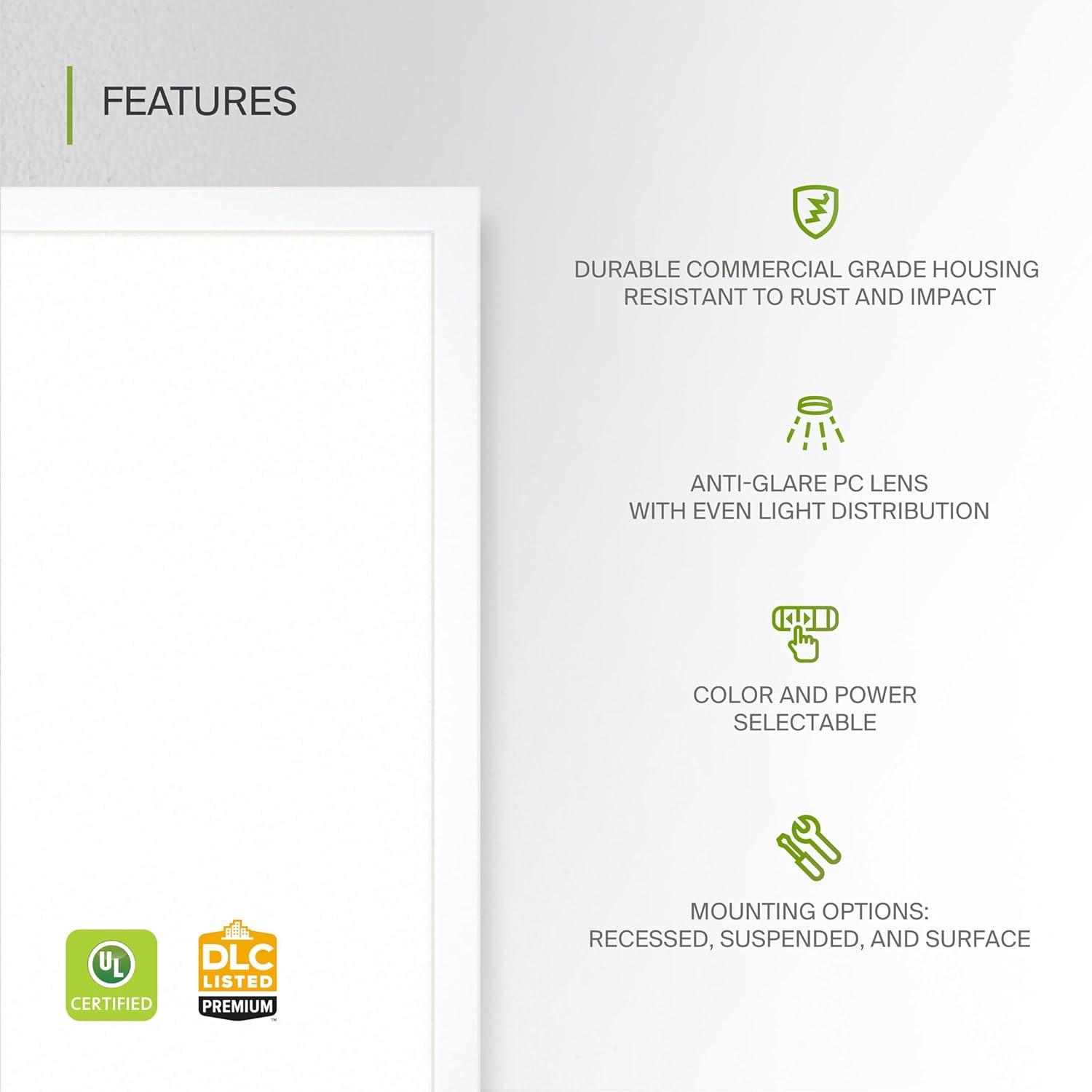 ASD 1x4 Surface Mount Frame for LED Flat Panel Light - Aluminum Surface Mounting Bracket Kit for Drop Ceiling - Low Profile Back-Lit Panels Mount Kit, White