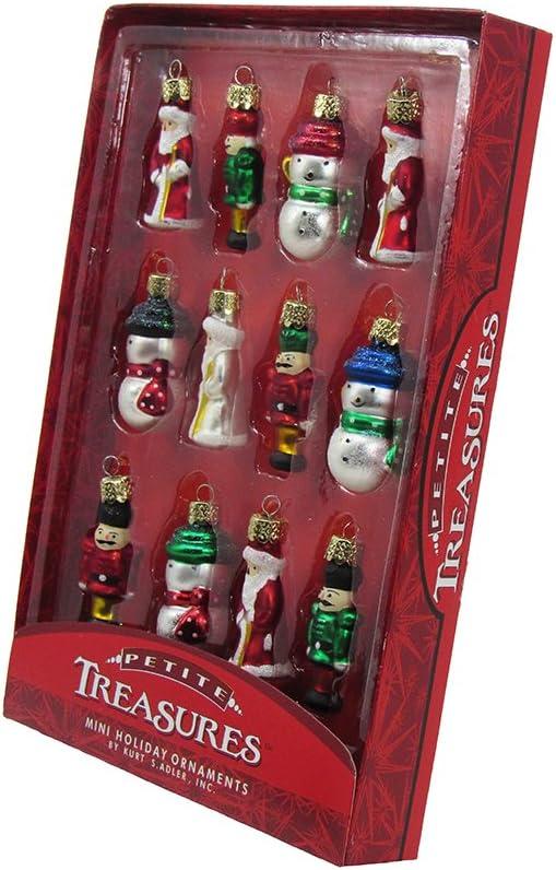 Kurt Adler 12-Piece Petite Treasures Glass Ornament Set,Christmas