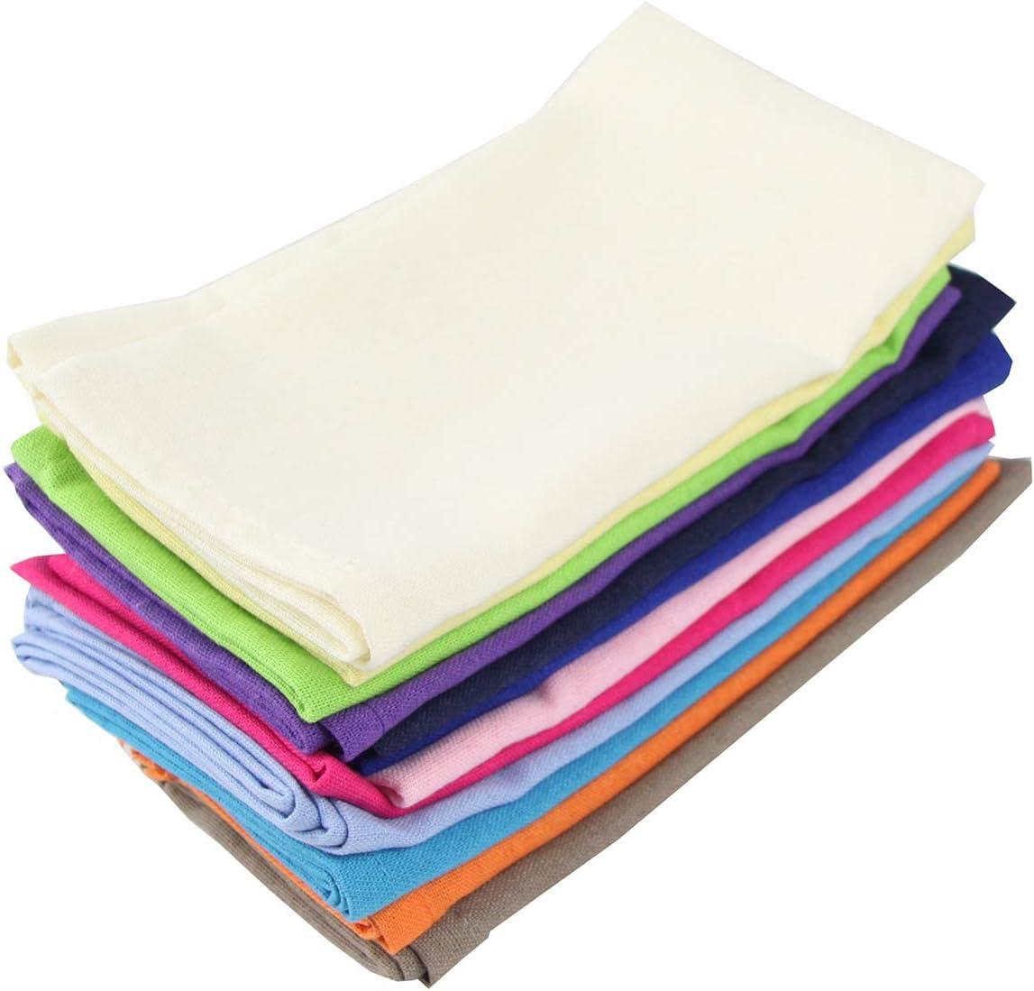 Multicolor Cotton Linen Blended Cloth Napkins Set of 12