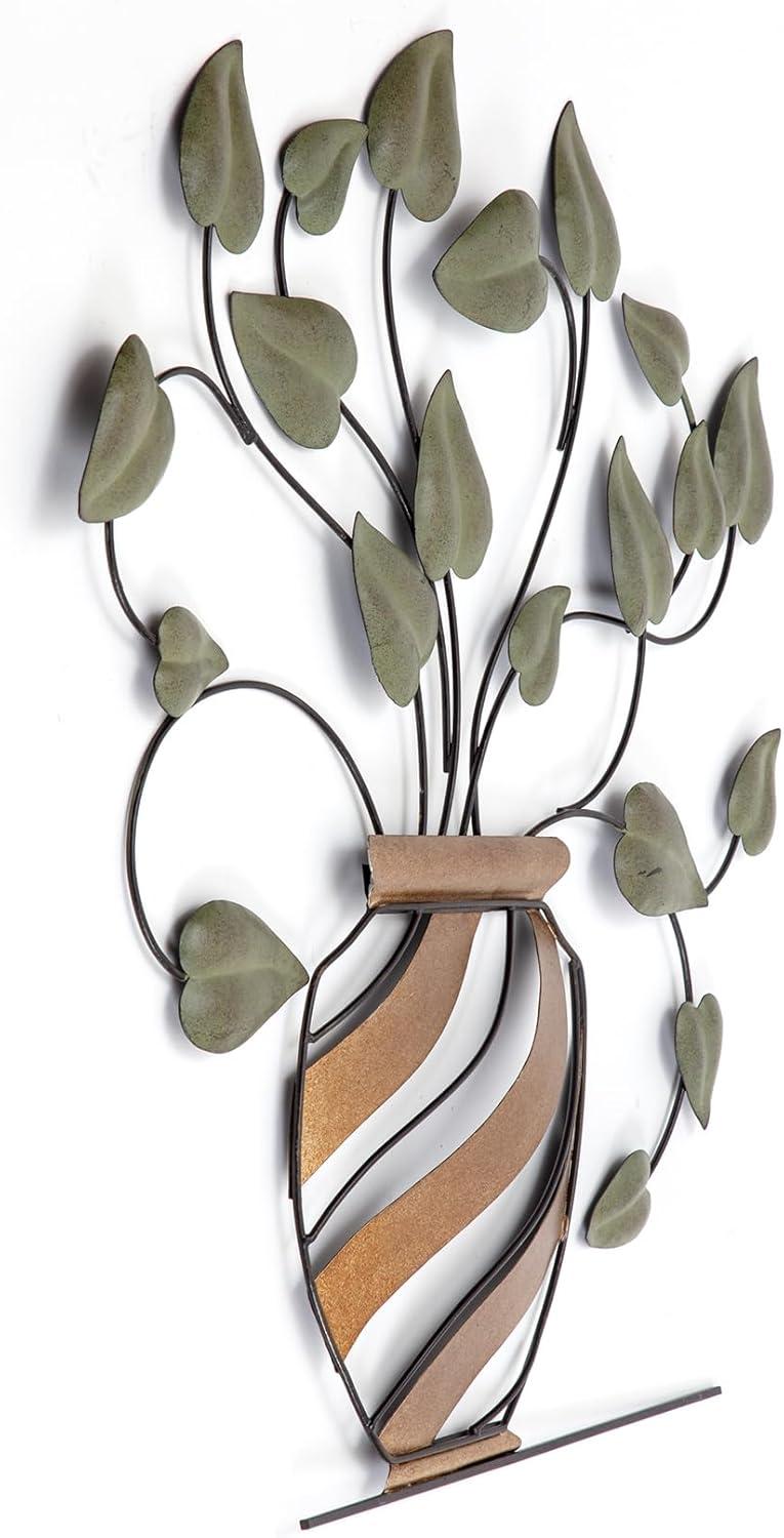 Brewster Betel Botanical Metal Wall Art: Iron Construction, 30" Height, Contemporary Style, Dry Dust Care, Vertical Orientation