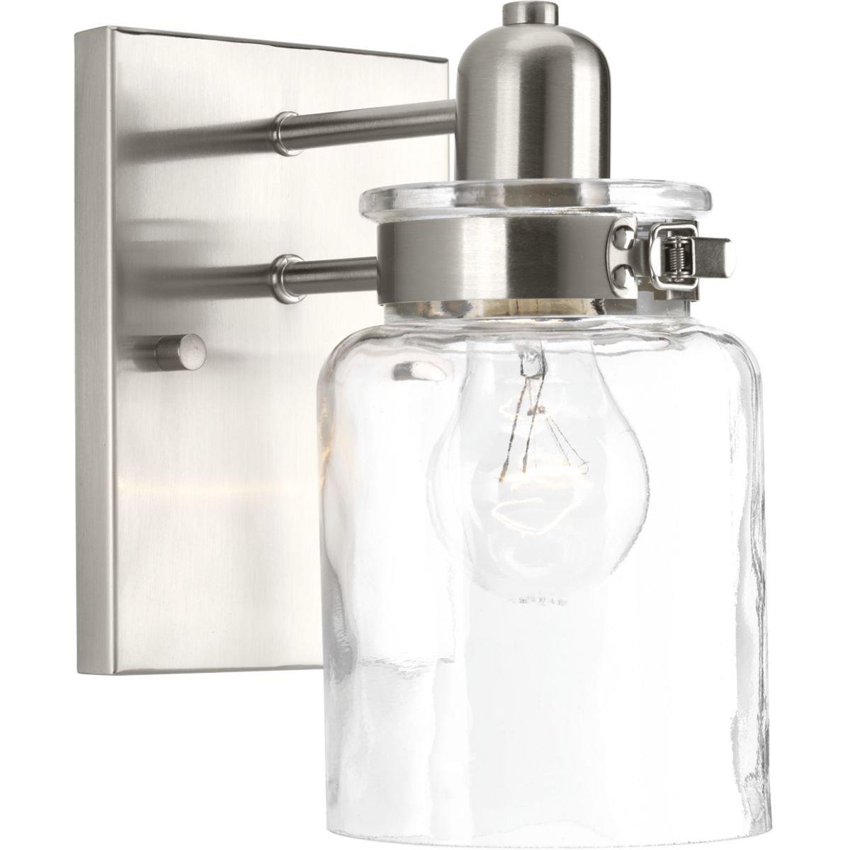 Progress Lighting Calhoun Collection 1-Light Bath & Vanity Wall Light, Brushed Nickel, Clear Glass Shade