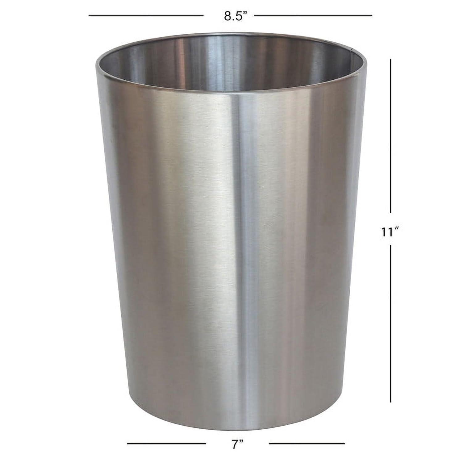 Brushed Nickel 2.2 Gal Stainless Steel Wastebasket