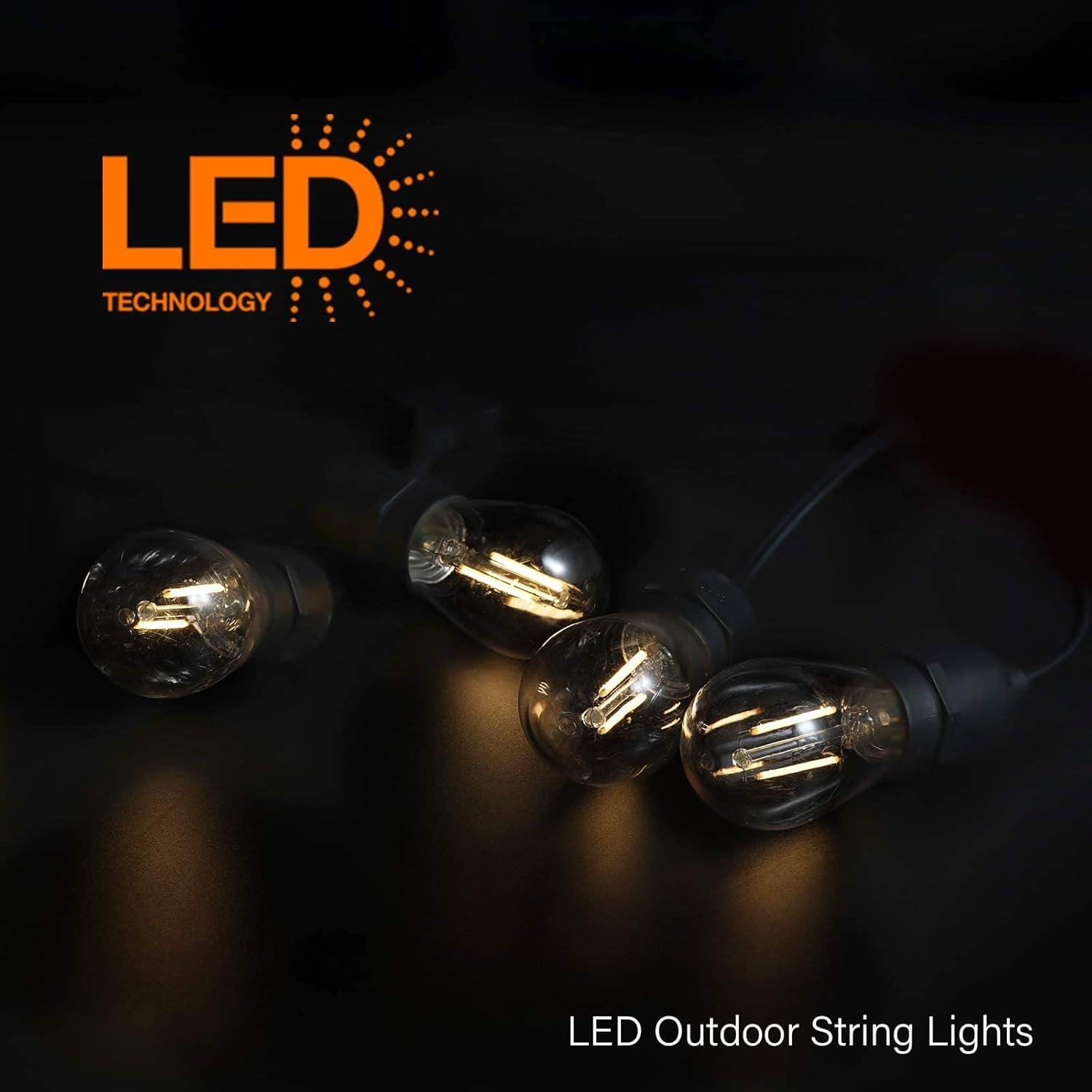 Warm White LED Outdoor Waterproof String Lights 6-Pack